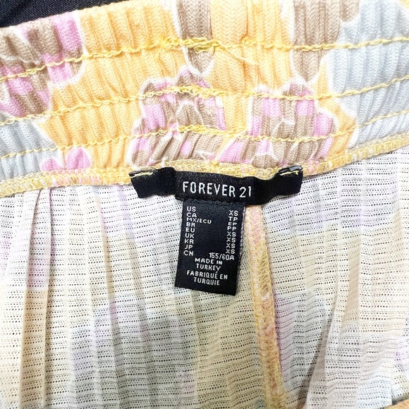 Forever21 yellow pull on floral palazzo wide leg lightweight pants - Picture 8 of 9